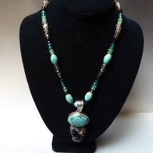TURQUOISE COWGIRL WESTERN CRYSTAL NECKLACE